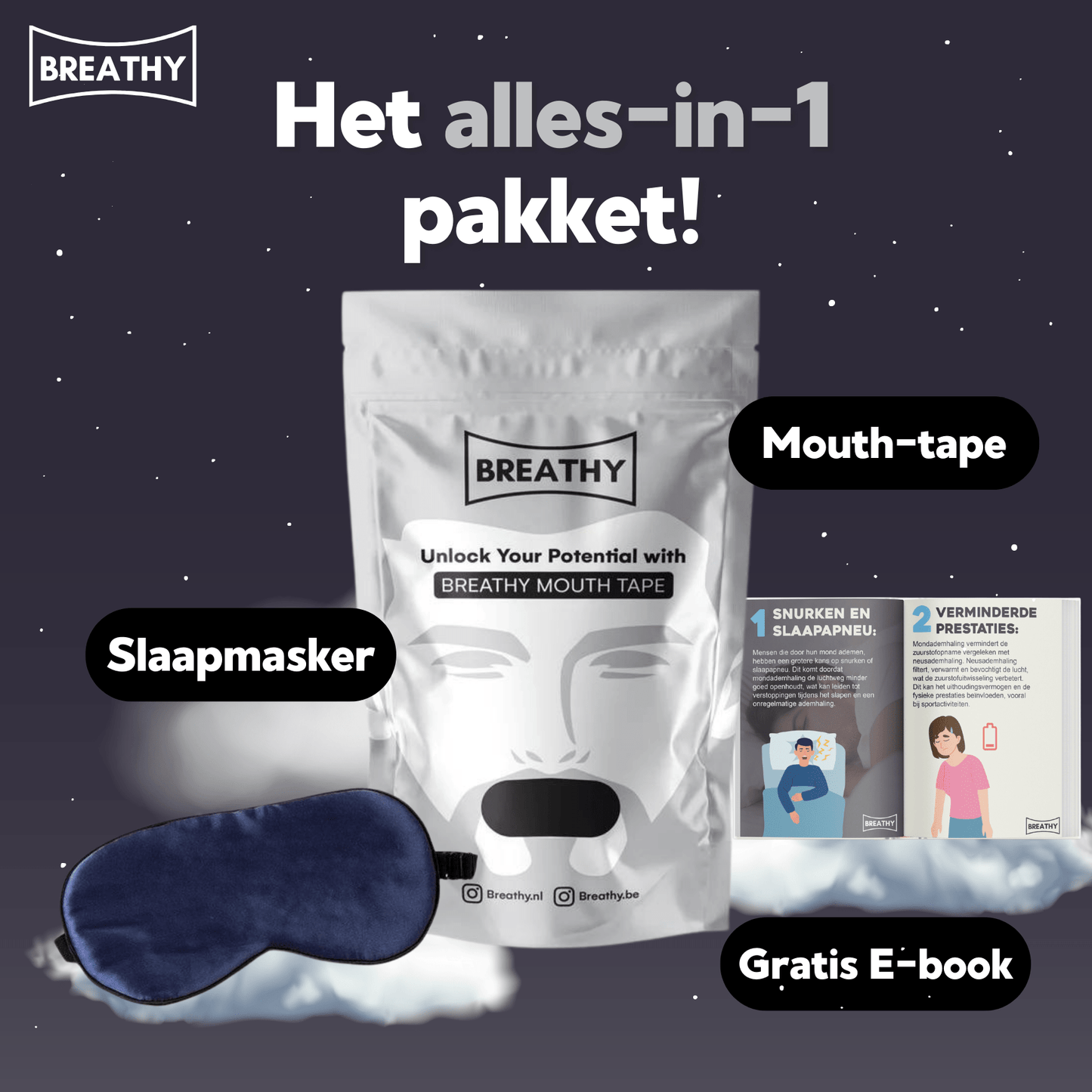 Breathy Mondtape Pakket - 30 Stuks - Breathy